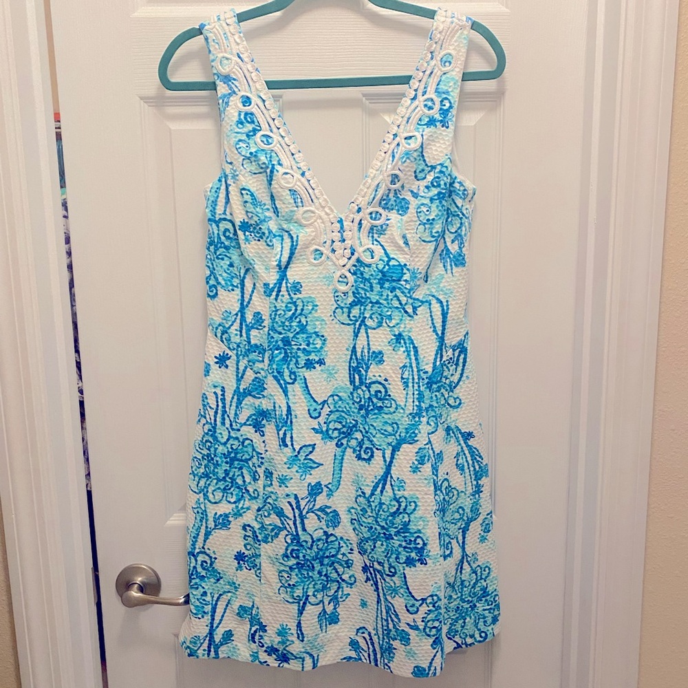 Lilly Pulitzer Blue and White Floral Dress